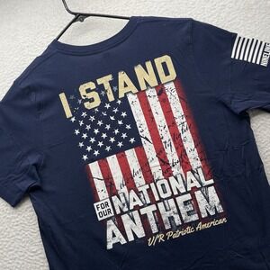 Nine Line T-Shirt Mens XL Navy Blue National Anthem Patriotic American Flag Army
